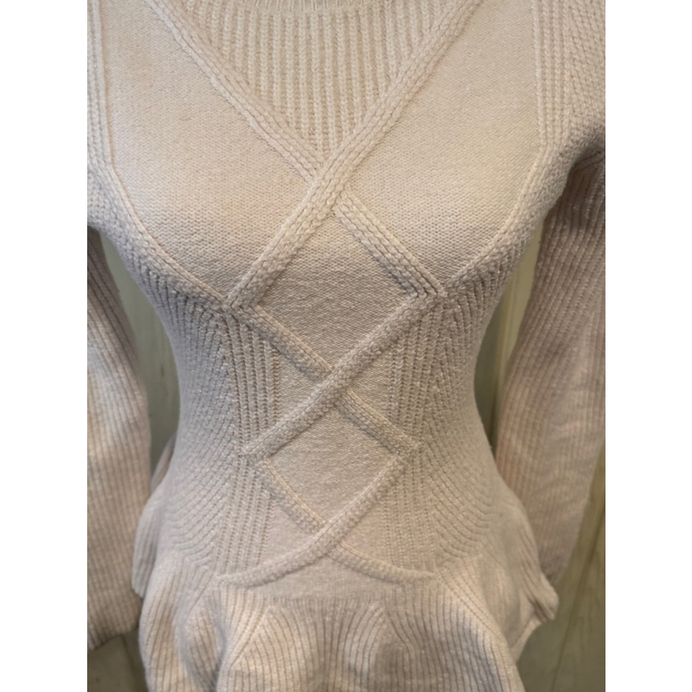 Ted Baker Ohavia Ivory Peplum Sweater Long Sleeve Size 4 - Picture 5 of 13
